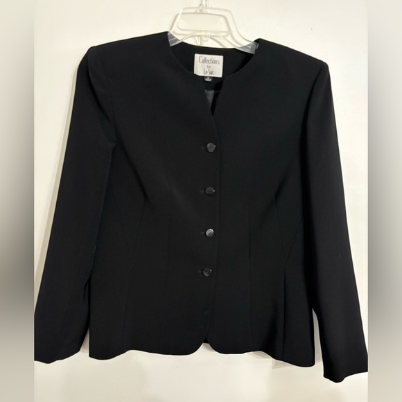 Collections Le Suit Elegant Black Women's Skirt and Jacket Size 12 - Picture 6 of 10